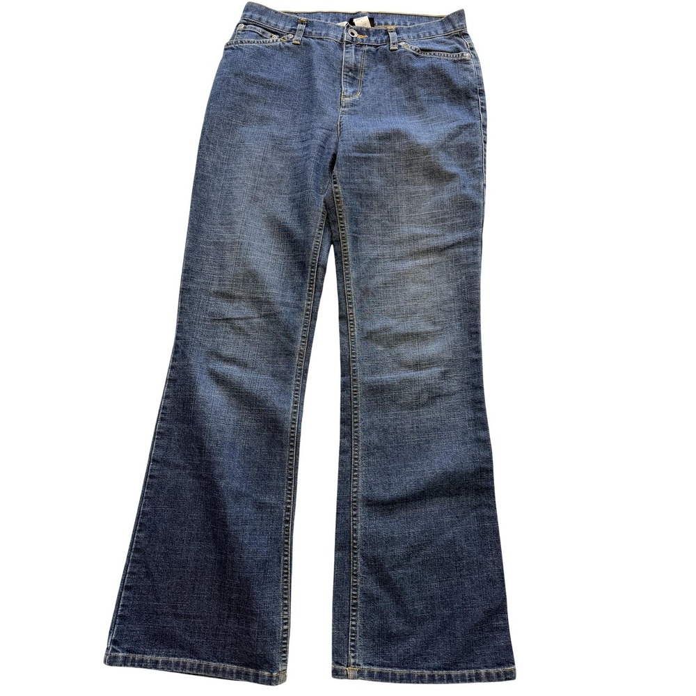 Jones New York Sport Flare Jeans Womens 6 Blue Med Wash Mid Rise Stretch 31x30‎